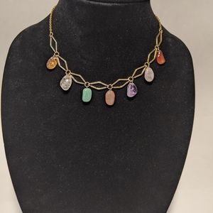 Gold choker with semi-precious stones